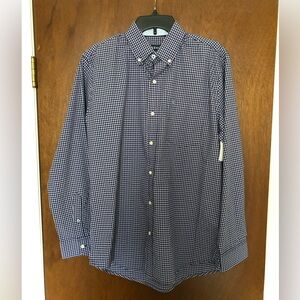 Men’s Izod Purple and Lavender Checkered Shirt (NWT) Button Collar Long Sleeve